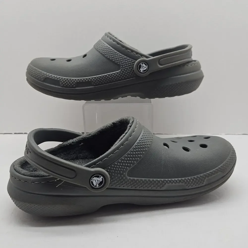 Crocs Classic Clogs Faux Fur Lined 203591 Mens Sz 7 Women's Sz 9 Dual Comfort - Picture 2 of 8